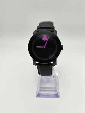 Movado BOLD 42mm Black & Magenta Swiss movement Wristwatch (Model 3600053)
